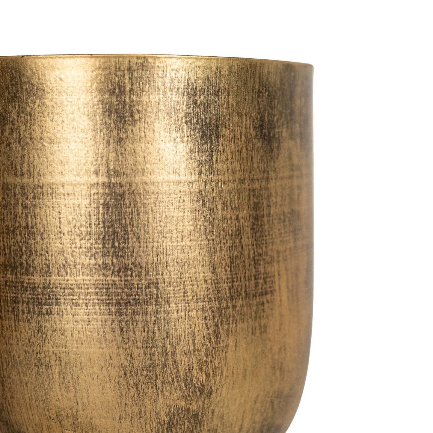 Kacela Set of 2 Brass Boho Footed Garden Planter Pots Metal