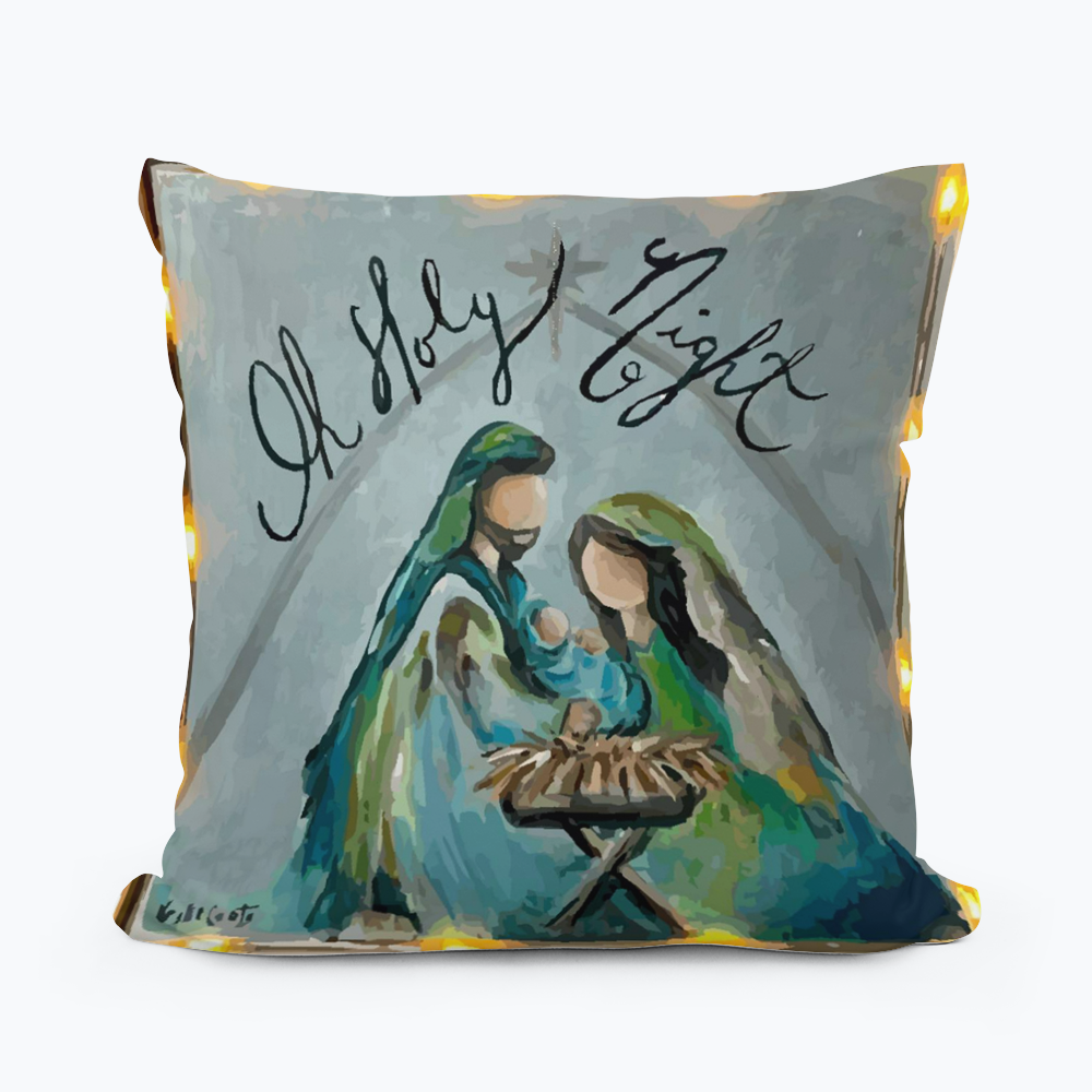 Kristie O Holy Night Square Pillow