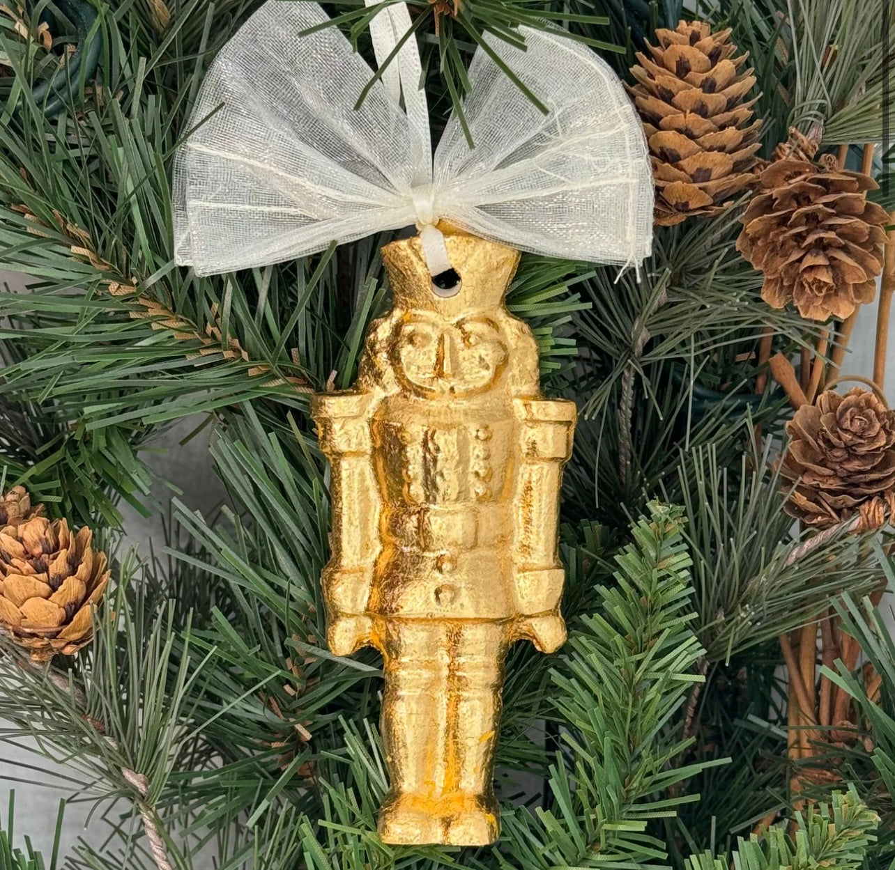 Gilded in Gold Leaf Nutcracker Ornament