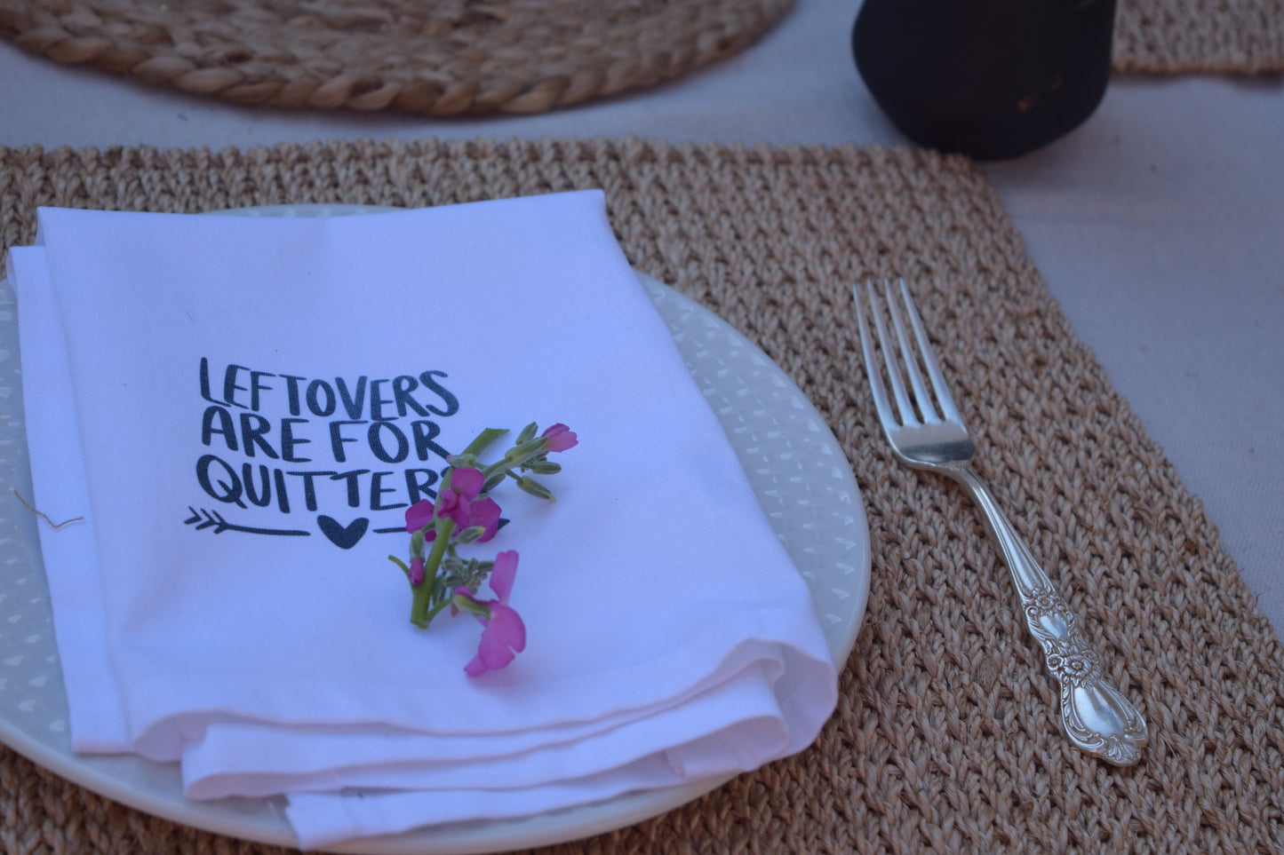 Thanksgiving White Flour Sack Towels/Napkins