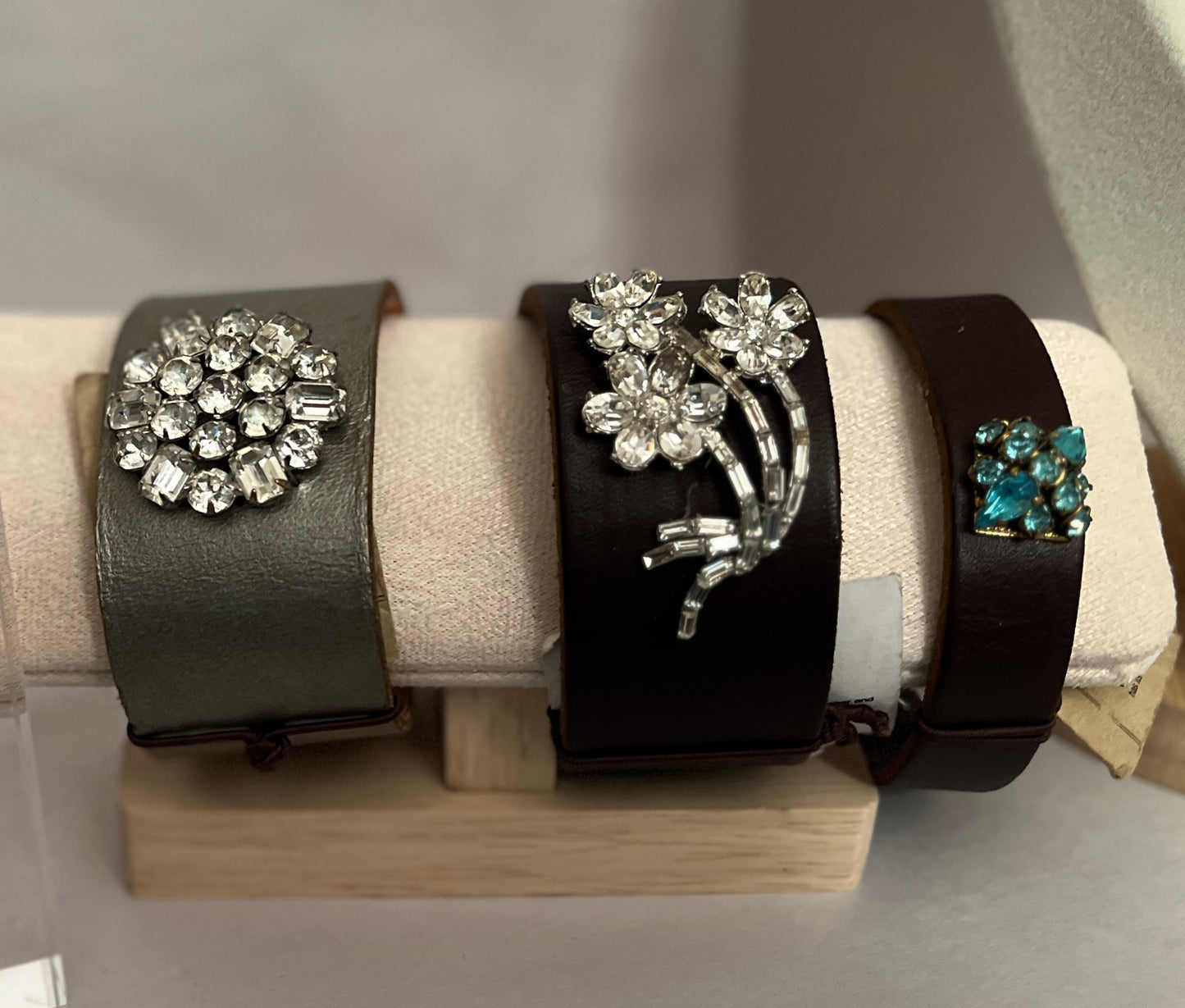 MITDS Leather Cuff with Brooch