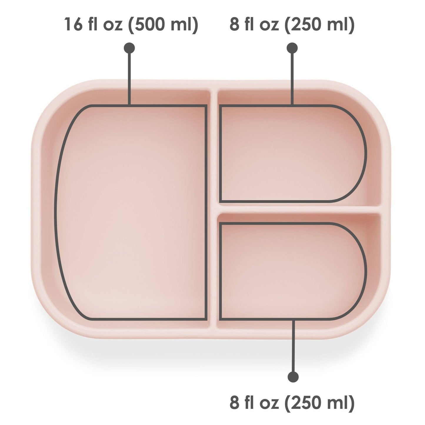 Ali+Oli Leakproof Silicone Bento Box (Blush) Back to School