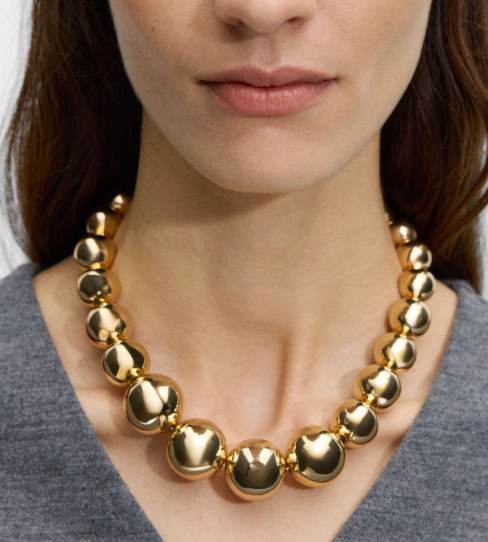 Elysian- Bead Necklace- Steel 14K-Waterproof Cascading sizes