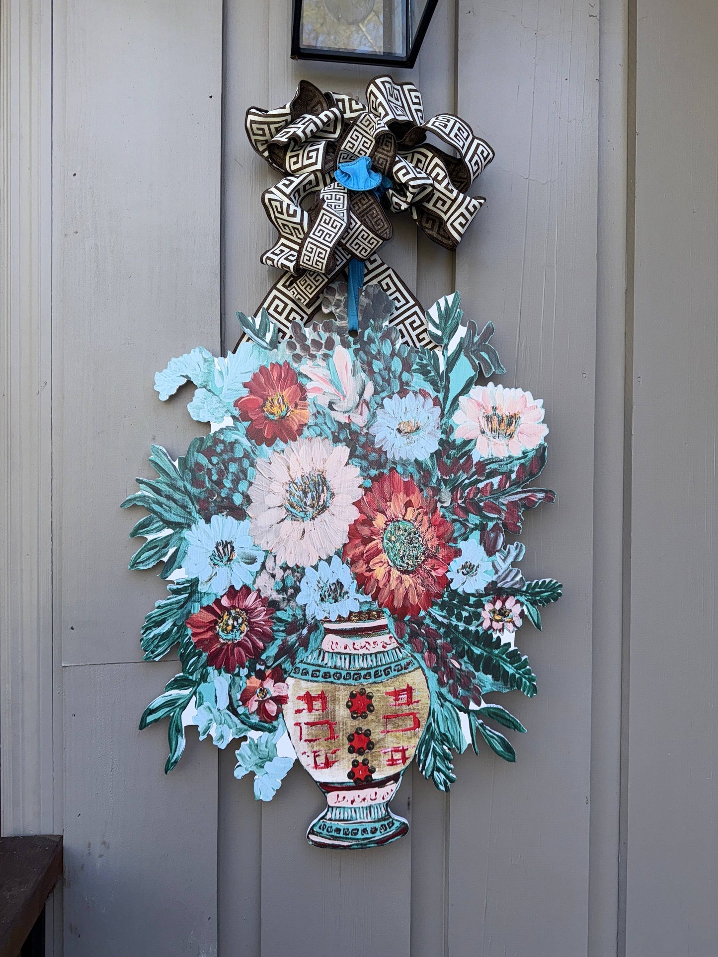 LARGE Designer Chinois Florals in Ginger Jar Door Hanger