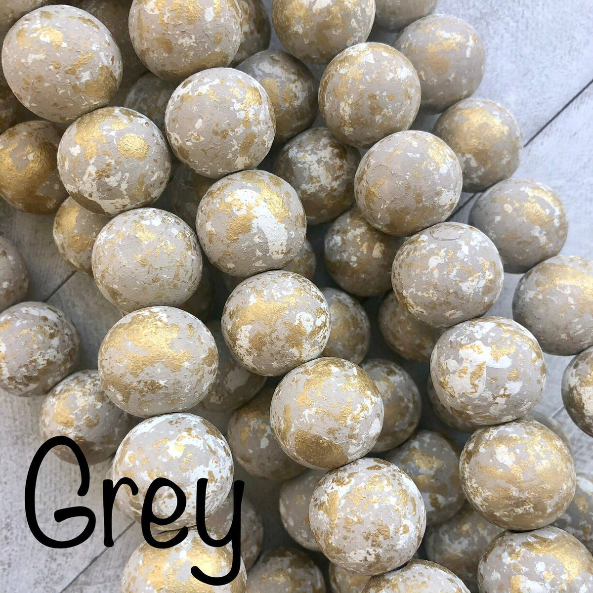 Grey Blessing Beads With Cross (Large)