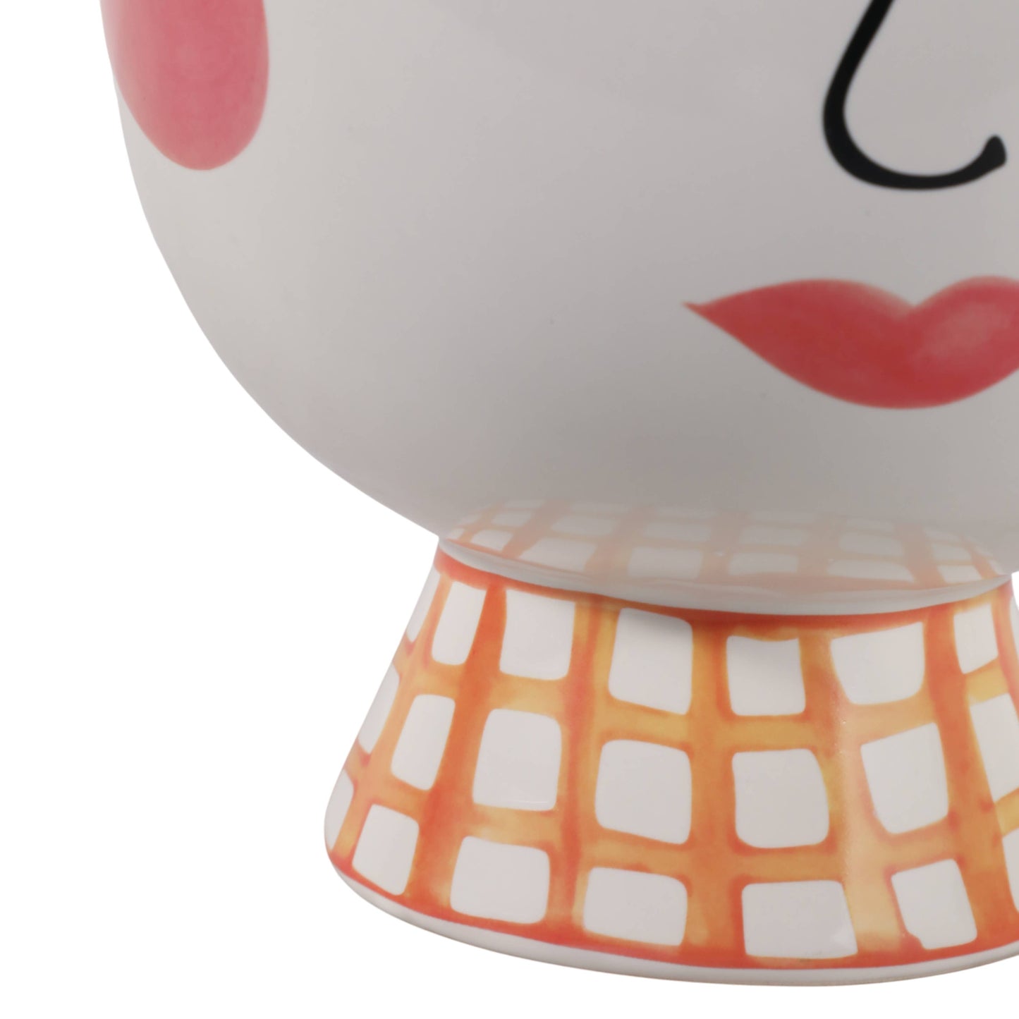Plant Pot - Pink Ceramic Frida Face Pretty Eyelash, 7 in.