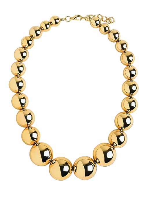 Elysian- Bead Necklace- Steel 14K-Waterproof Cascading sizes