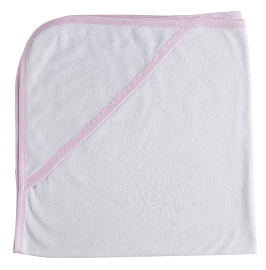 Hooded Towel with Pink Binding