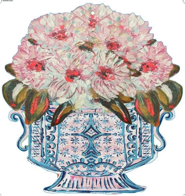 LARGE Designer Gerber Daisies in Cachepot Door Hanger