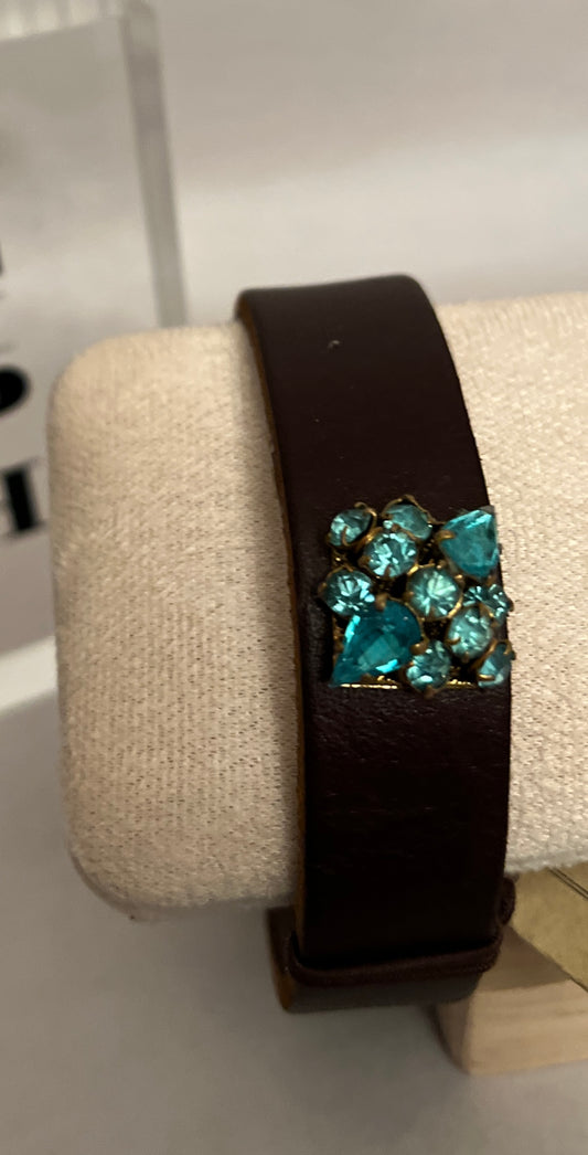 MITDS Leather Cuff Turquoise Earring