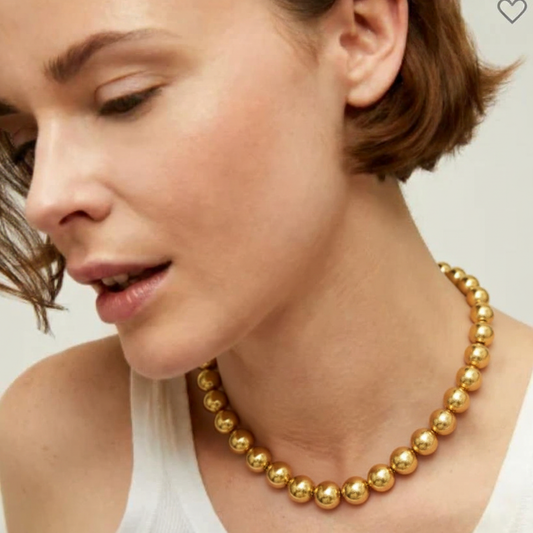 Elysian - Bead Choker Necklace- Steel 14K-Waterproof