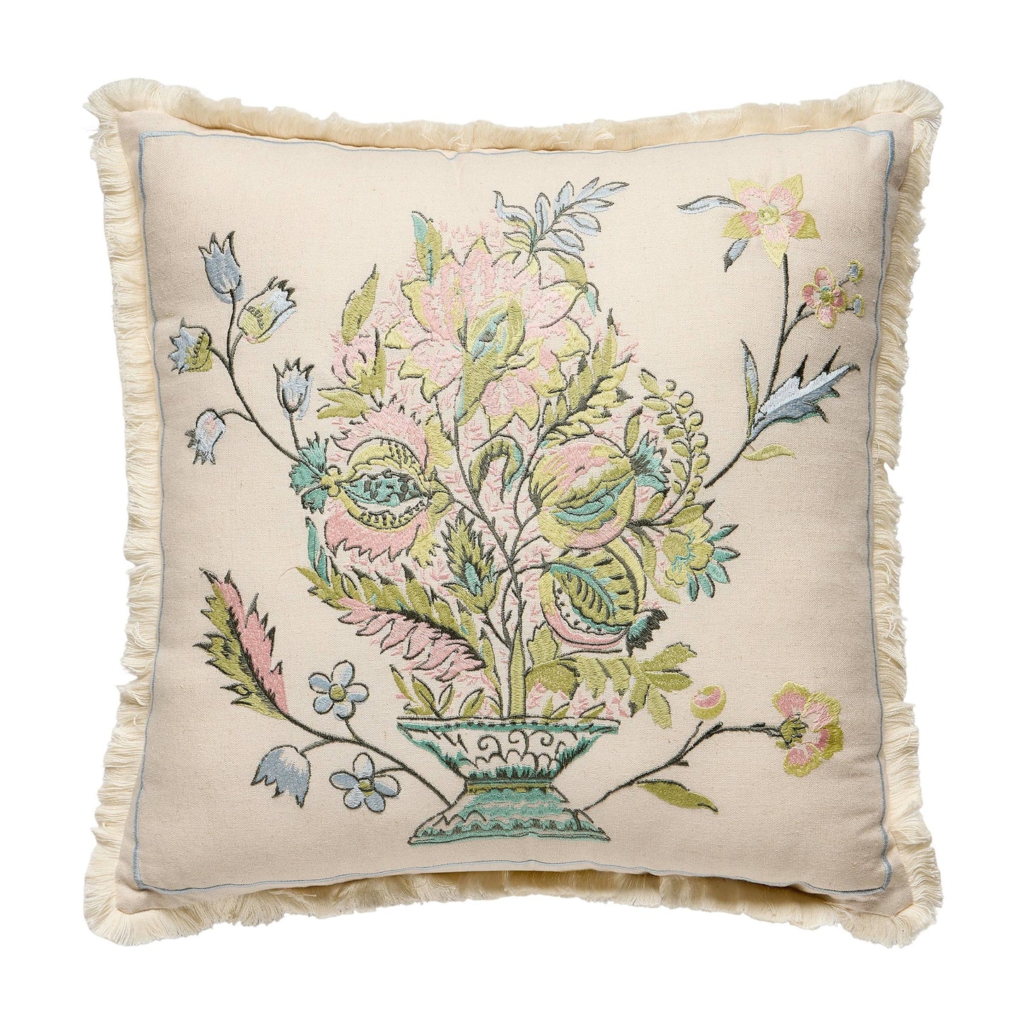 SUGAR MILL EMBROIDERED BOUQUET PILLOW - Spartina