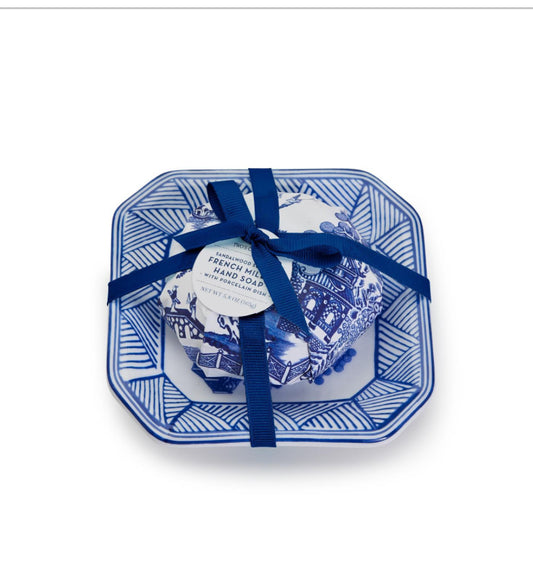 Blue Willow French Milled Soap & Tray