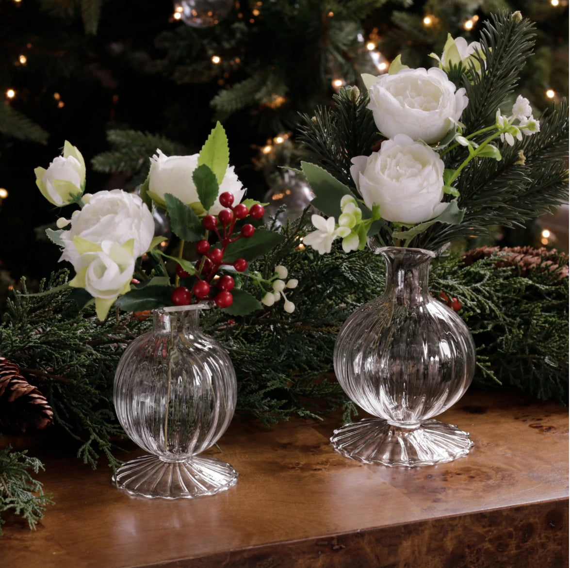 GLASS Cambridge Louise 5" Bud Vase Set of 2 (Clear)