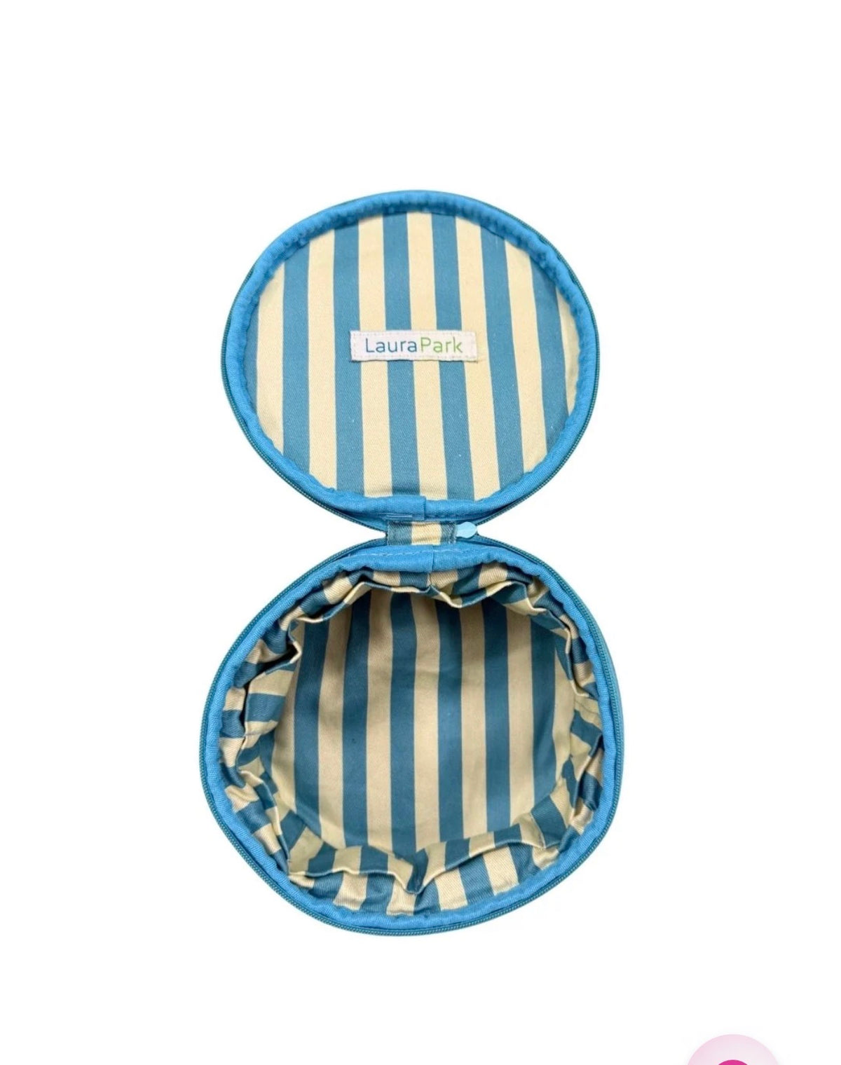 Rosemary Indigo Round Jewelry Case