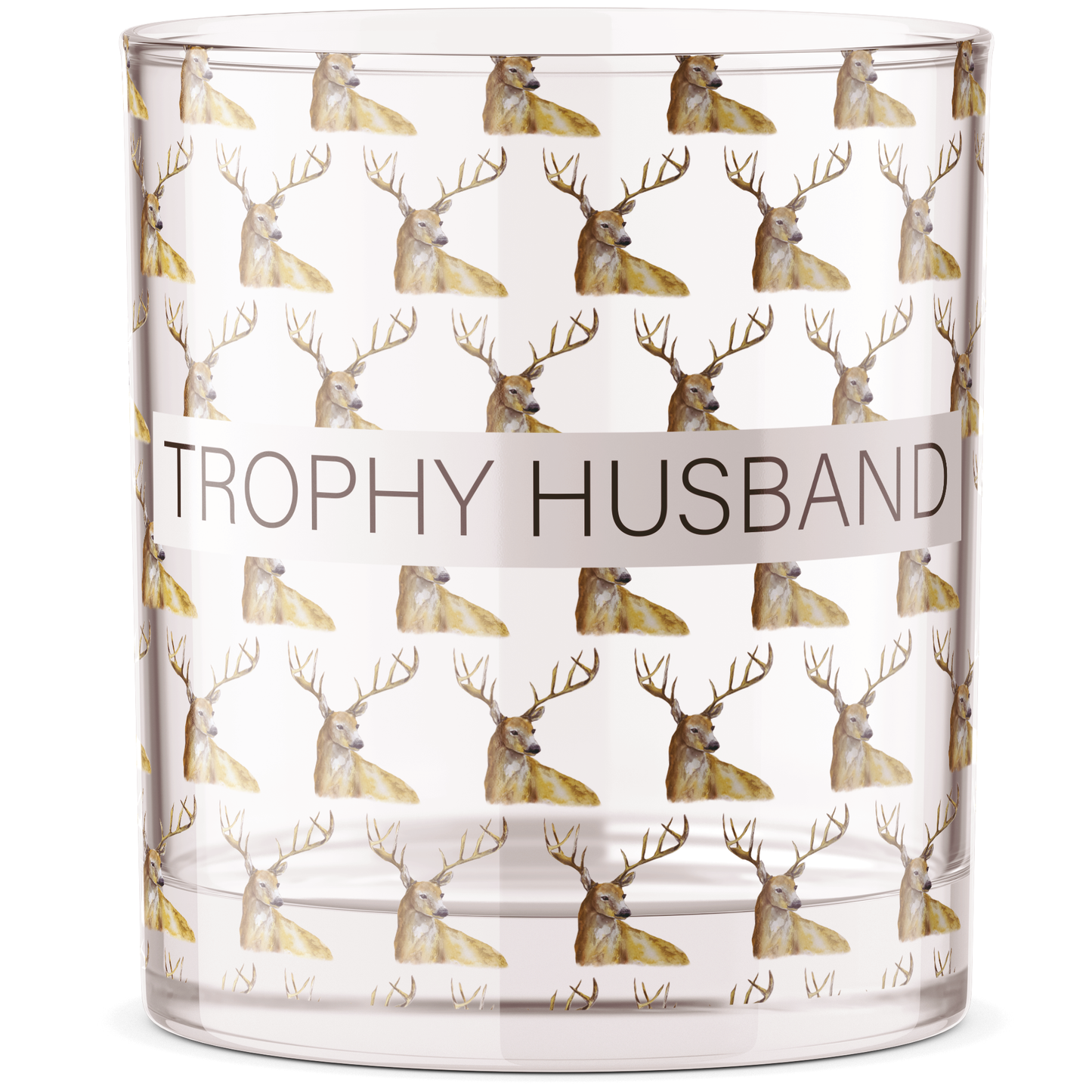 Trophy Husband Deer Bourbon Whiskey Rocks Glass