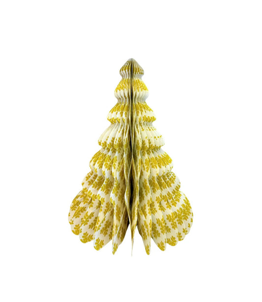 Laura Park Brushstrokes Citrine 12" Round Edge Honeycomb Christmas Tree