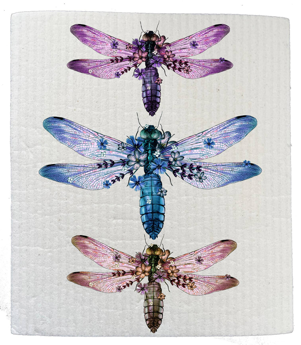 Vintage Dragonflies Insect Kitchen SWEDISH DISH CLOTHS