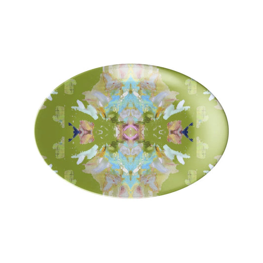 Stained Glass Green Melamine Platter