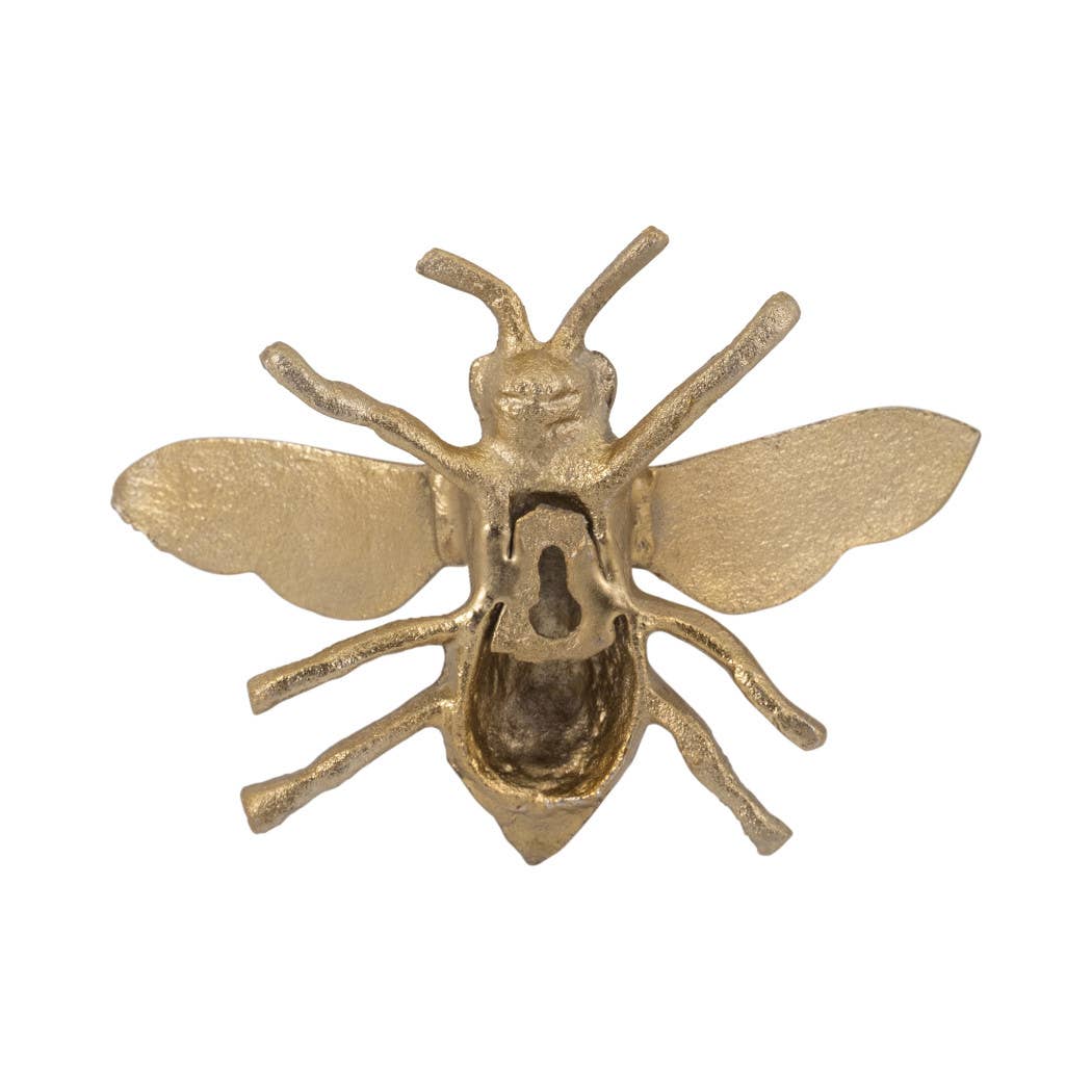 Decorative Figurine - Gold Metal Decorative Busy Bee, 8 in.