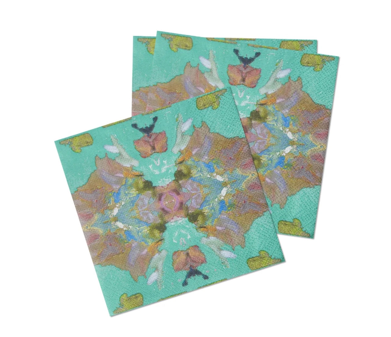 Stained Glass Turquoise Cocktail Napkins