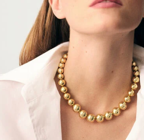 Elysian - Bead Choker Necklace- Steel 14K-Waterproof