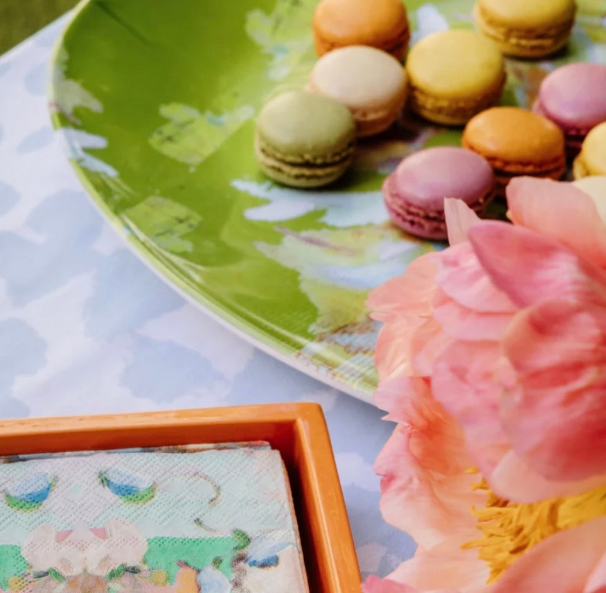 Stained Glass Green Melamine Platter