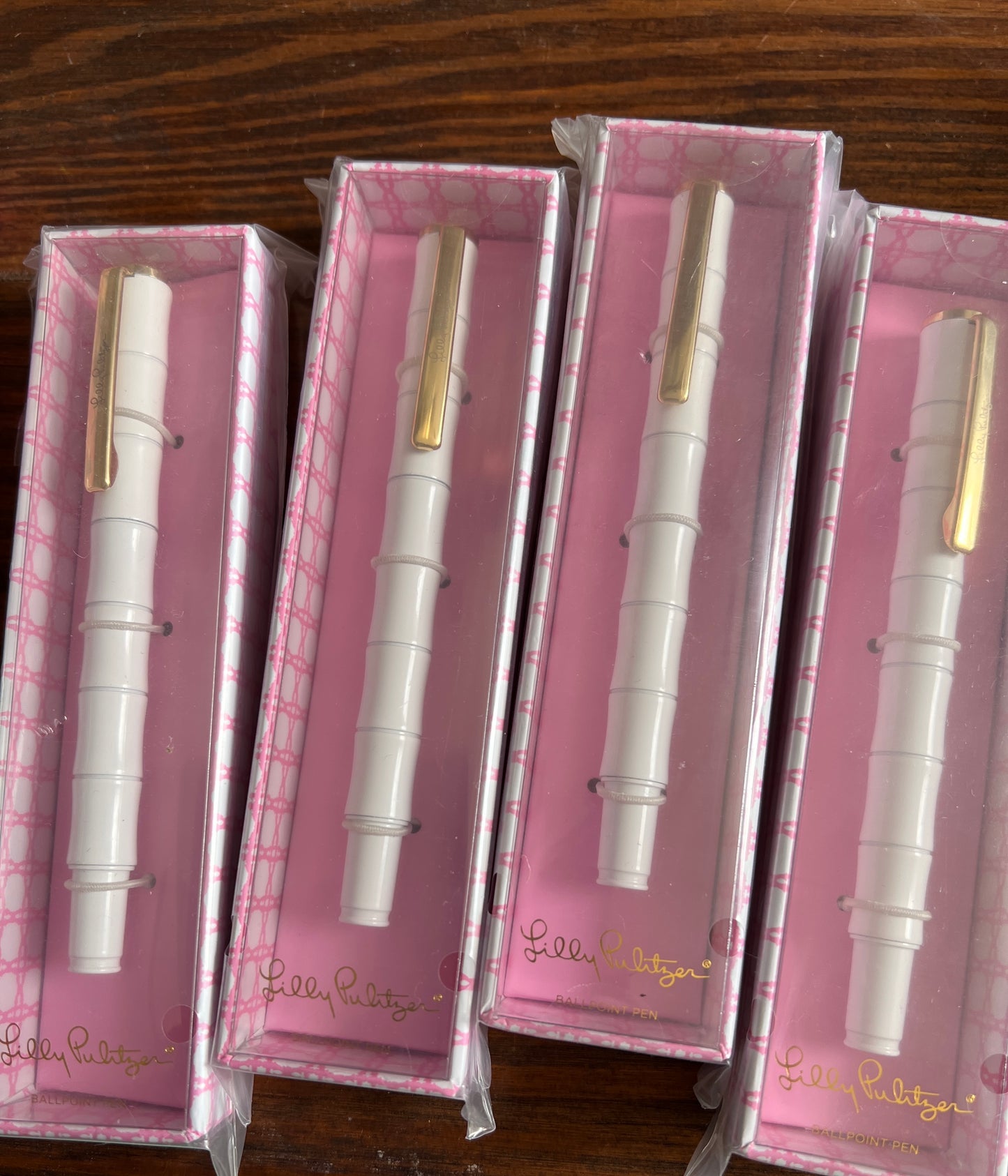 Lilly Pulitzer White Bamboo Design Pen