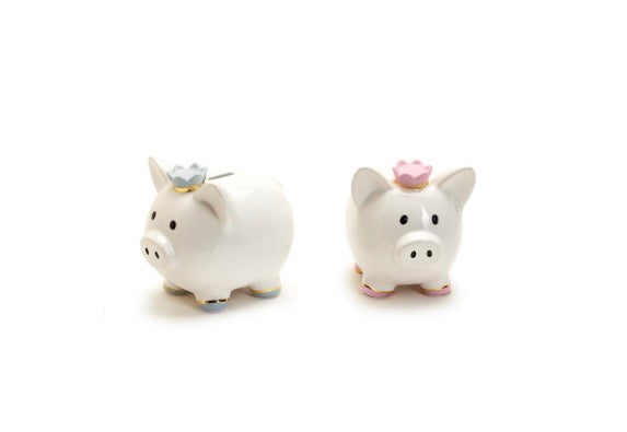Piggy Bank with Crown in Gift Box