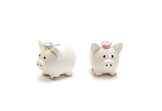 Piggy Bank with Crown in Gift Box