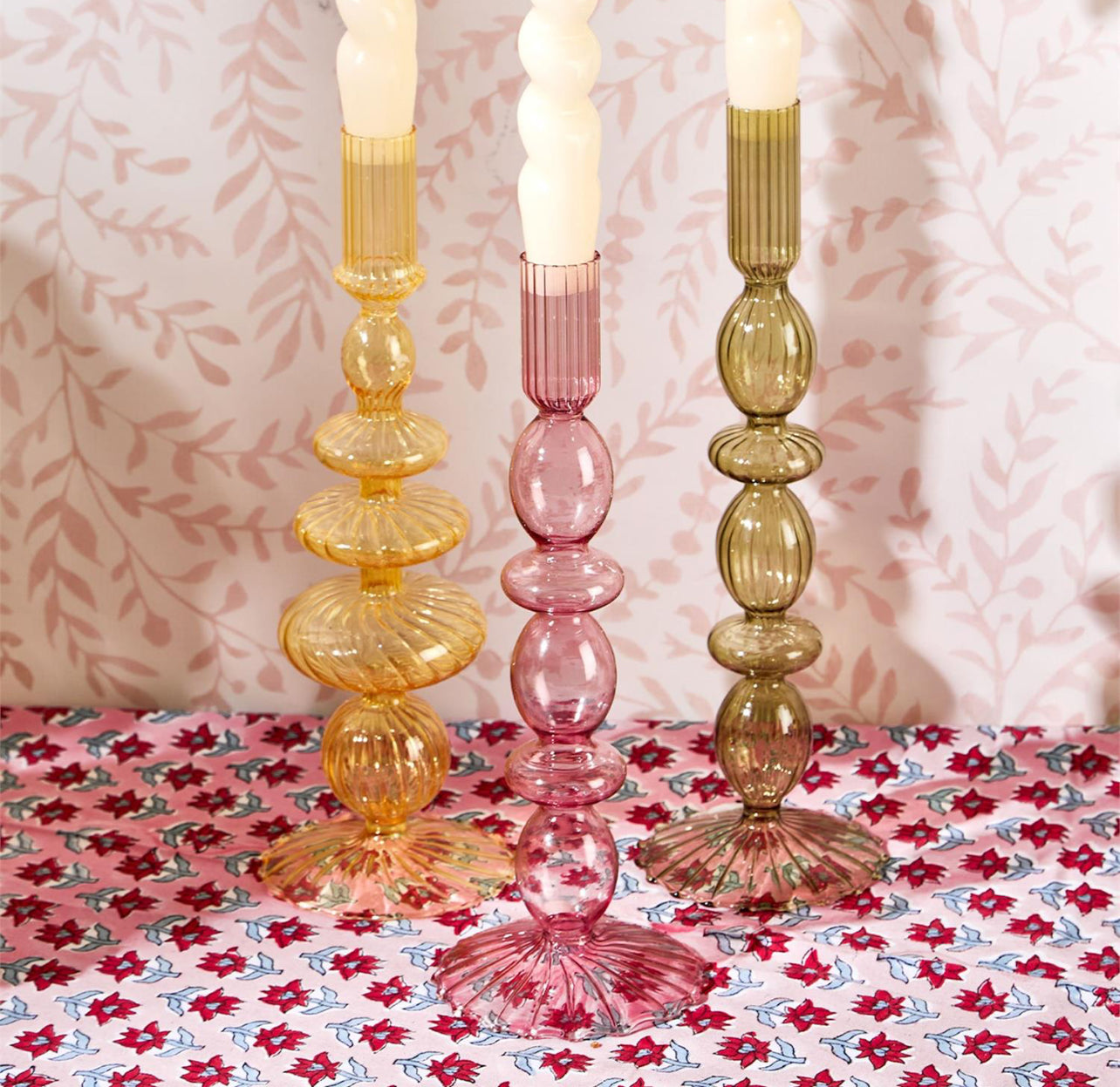 Blown Glass Candle Holder