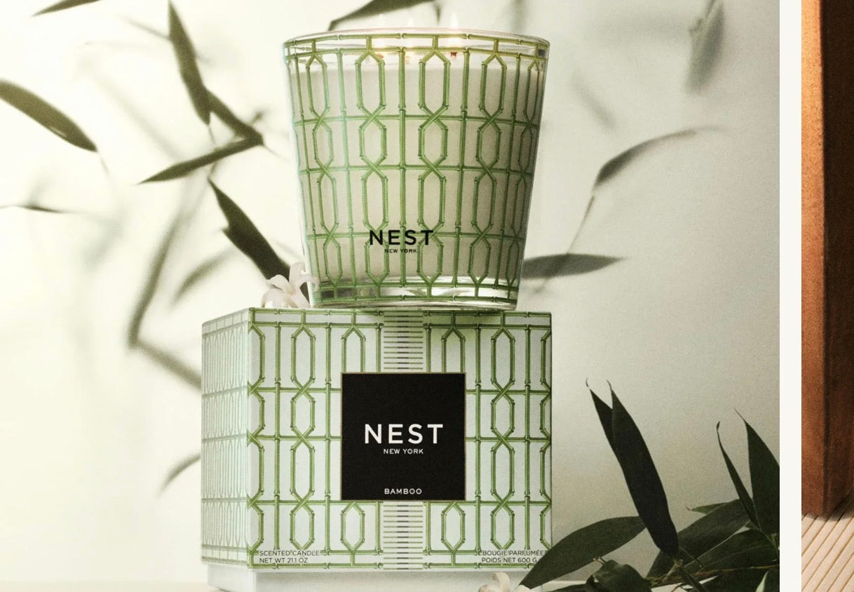 NEST Bamboo Decorative 3-Wick Candle