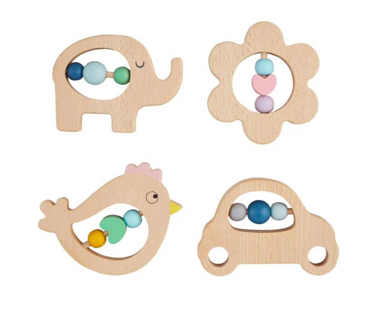 Wooden Teether Rattle