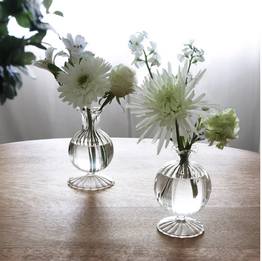 GLASS Cambridge Louise 5" Bud Vase Set of 2 (Clear)