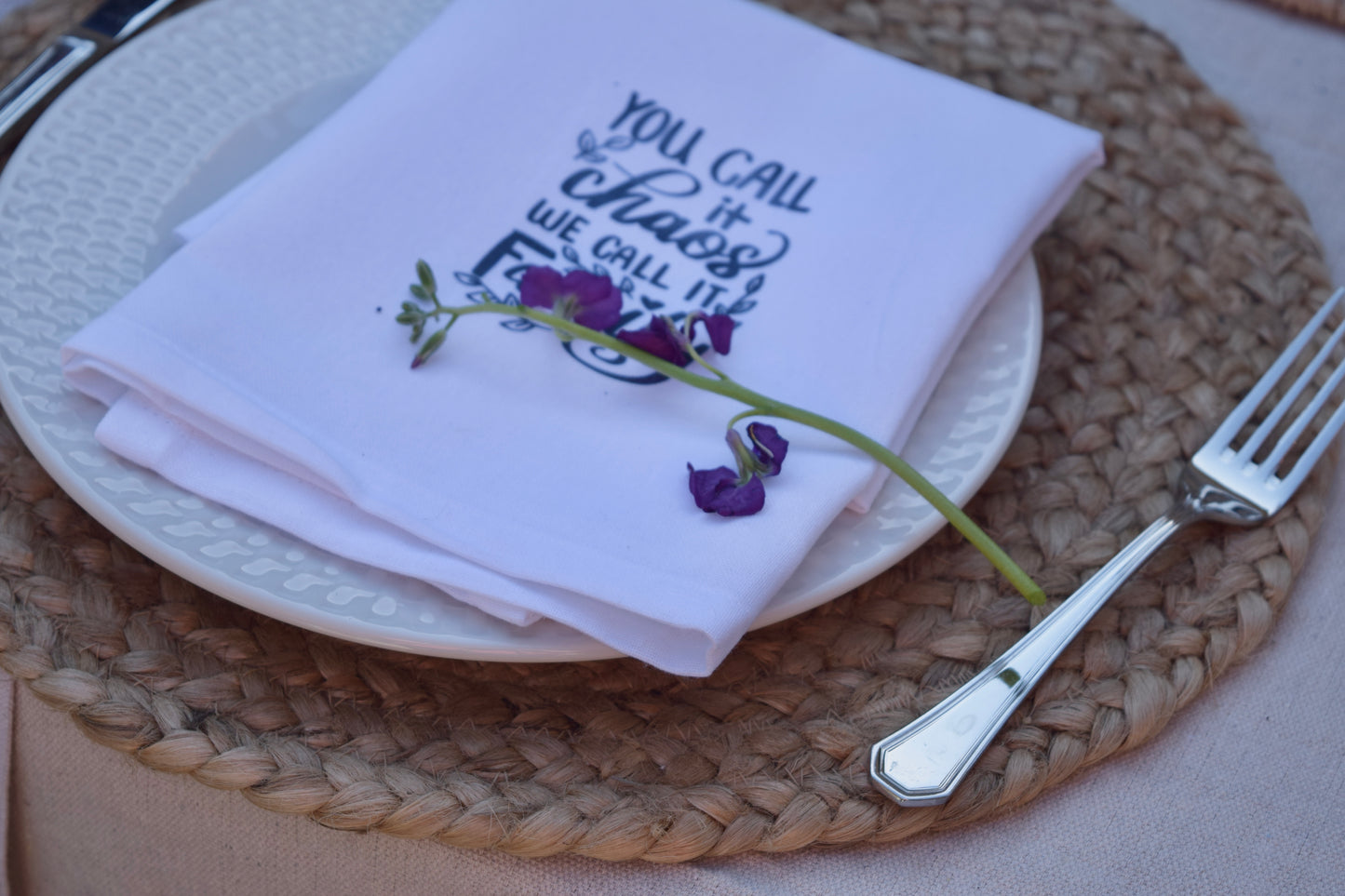 Thanksgiving White Flour Sack Towels/Napkins