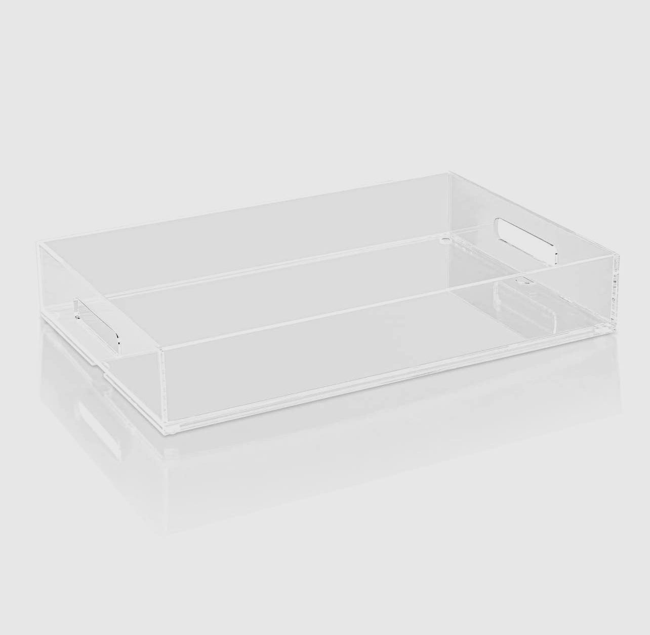 Clear Lucite Serving Tray 11 x 17 x 2.5