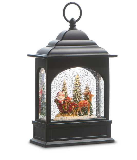 11" Santa and Mrs. Claus Musical Lighted Water Lantern
