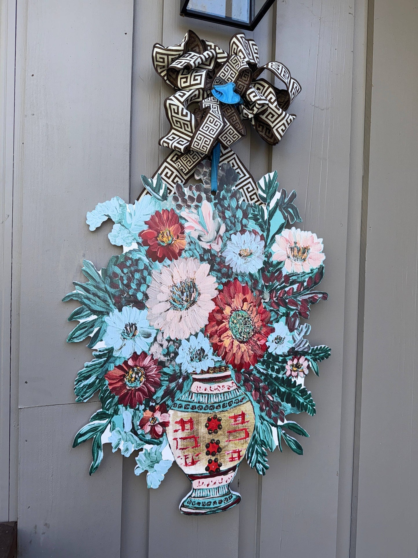 LARGE Designer Chinois Florals in Ginger Jar Door Hanger
