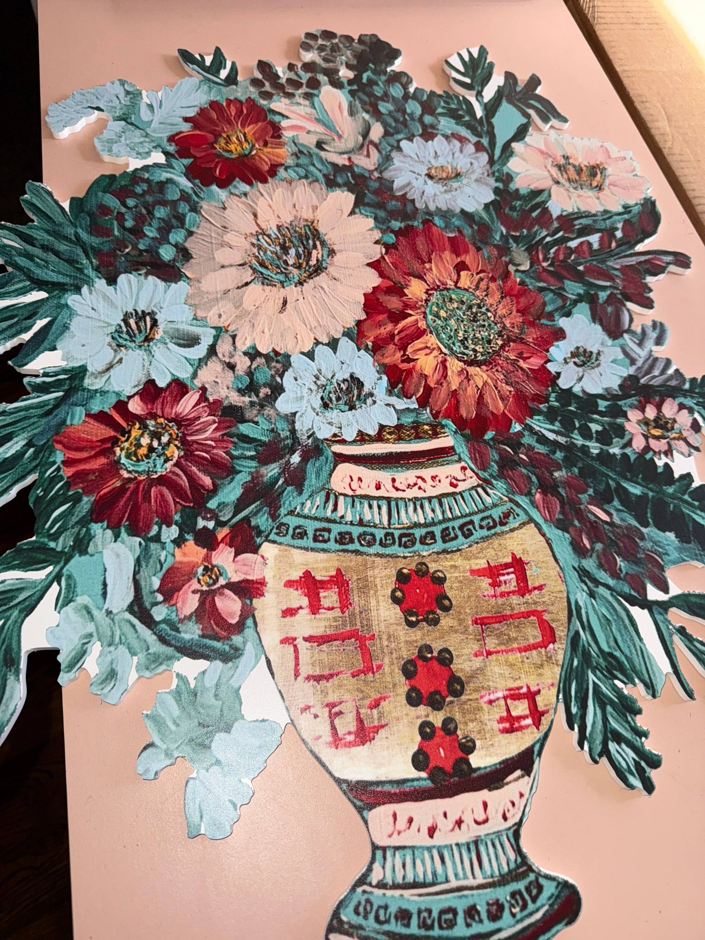 LARGE Designer Chinois Florals in Ginger Jar Door Hanger