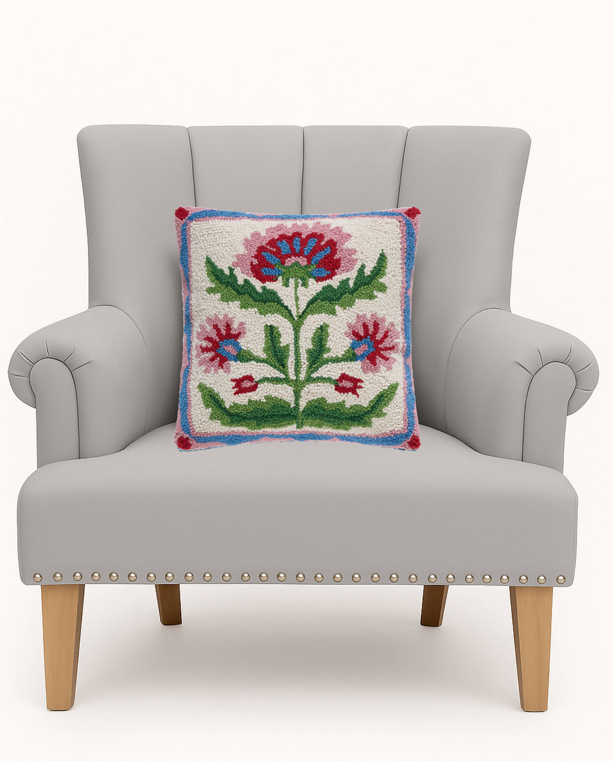 Mughal Floral Square Hook Pillow