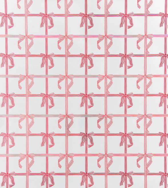 Peppermint Stripe Bows Wrapping Paper