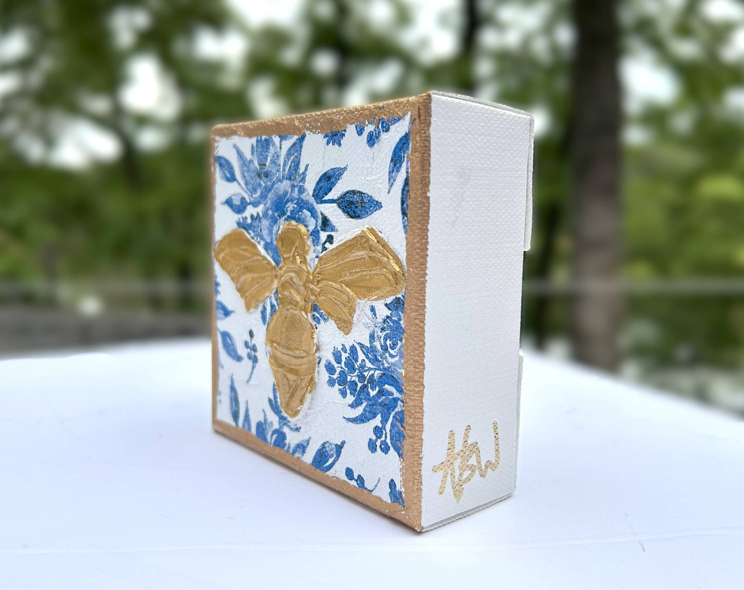 Chinoiserie Art Minis botanicals blue white bridal tea Bee