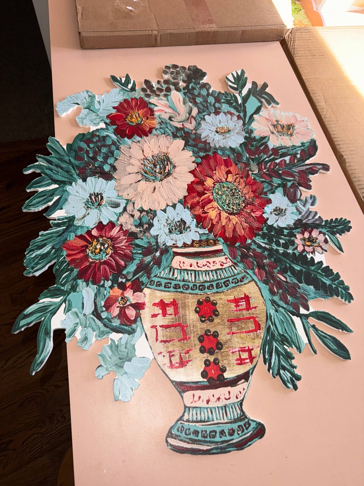 LARGE Designer Chinois Florals in Ginger Jar Door Hanger