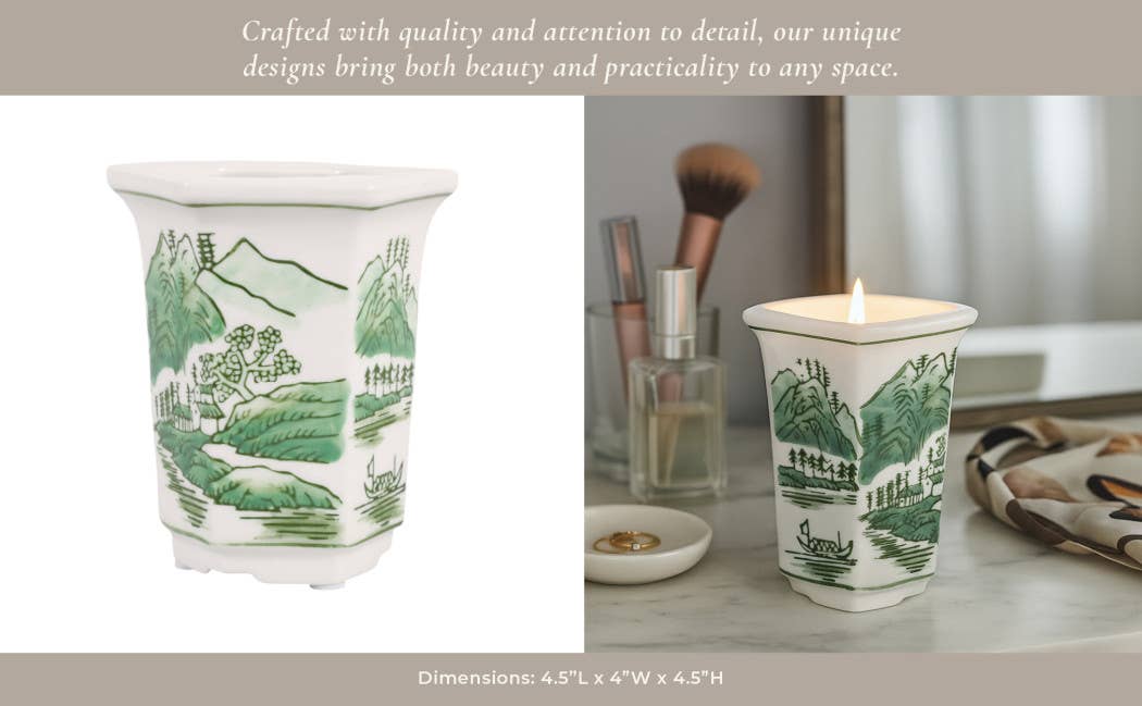 Scented Candle - Sage & Eucalyptus Soy Wax Green Ceramic,6Oz