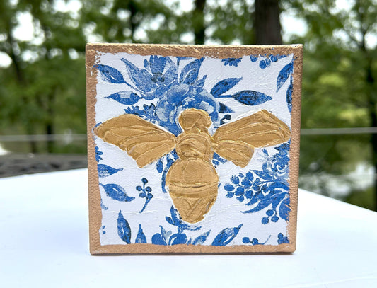Chinoiserie Art Minis botanicals blue white bridal tea Bee