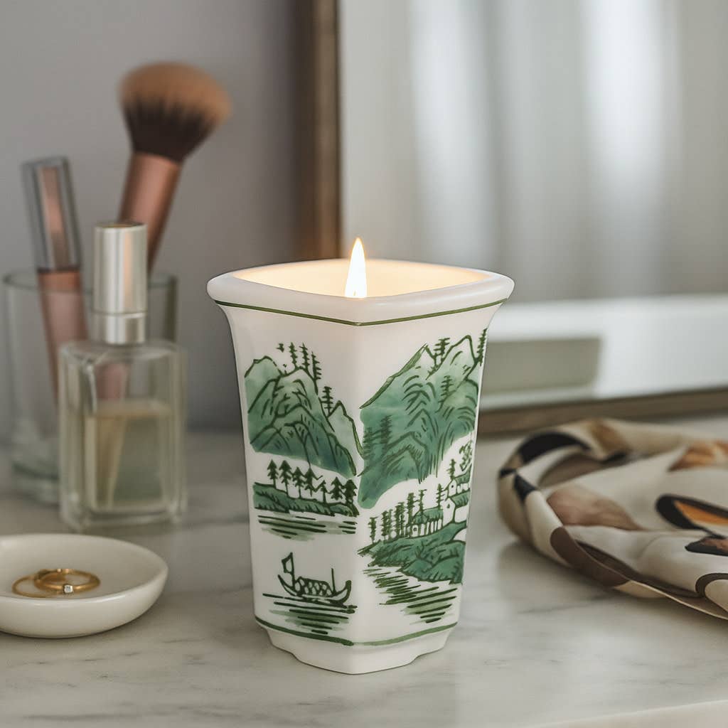 Scented Candle - Sage & Eucalyptus Soy Wax Green Ceramic,6Oz