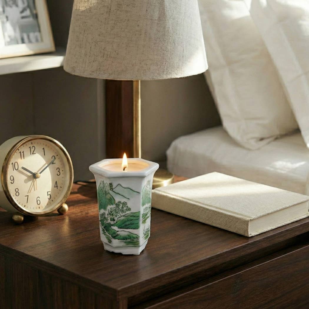 Scented Candle - Sage & Eucalyptus Soy Wax Green Ceramic,6Oz