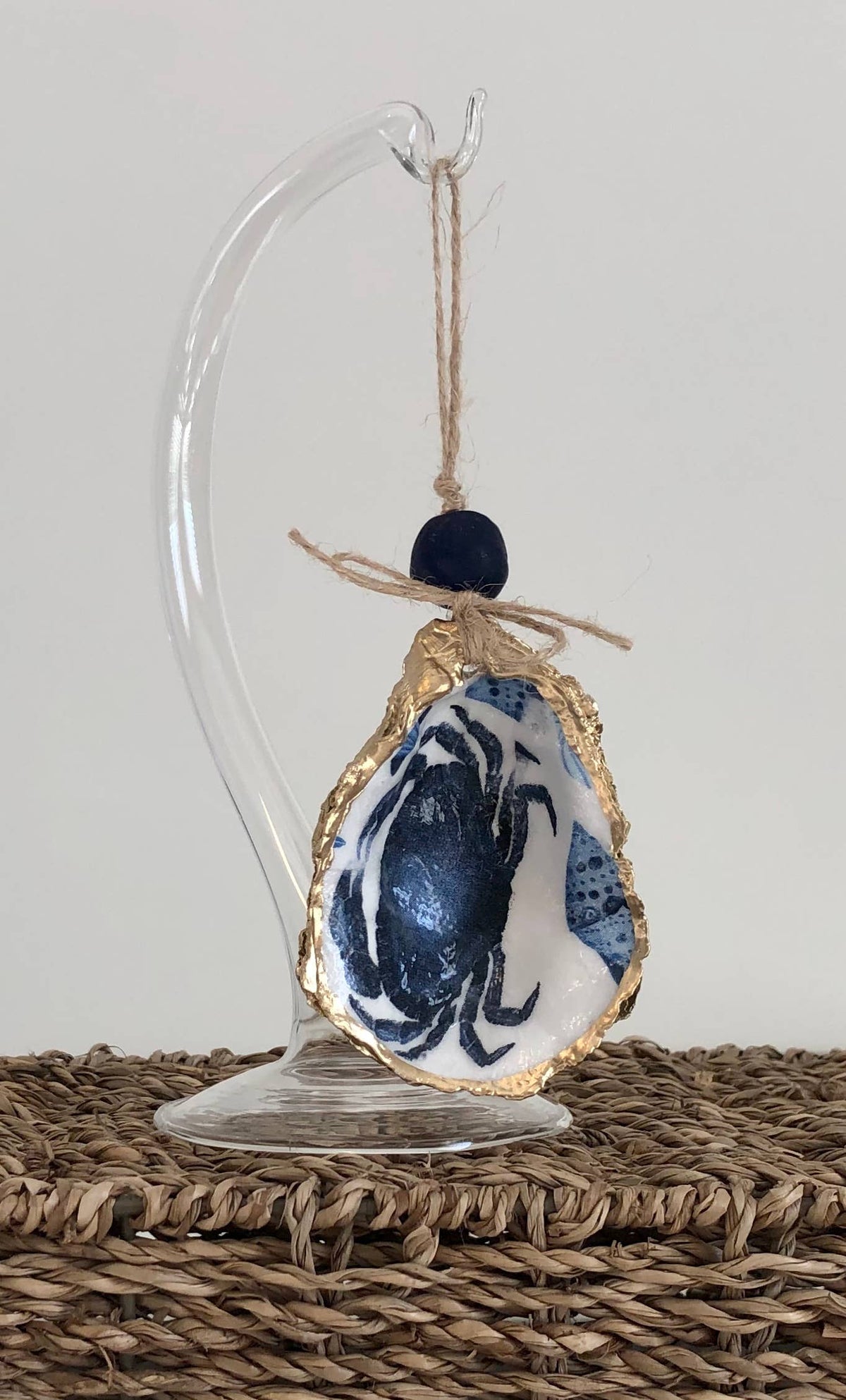 Decoupage Oyster Ornament--Crab