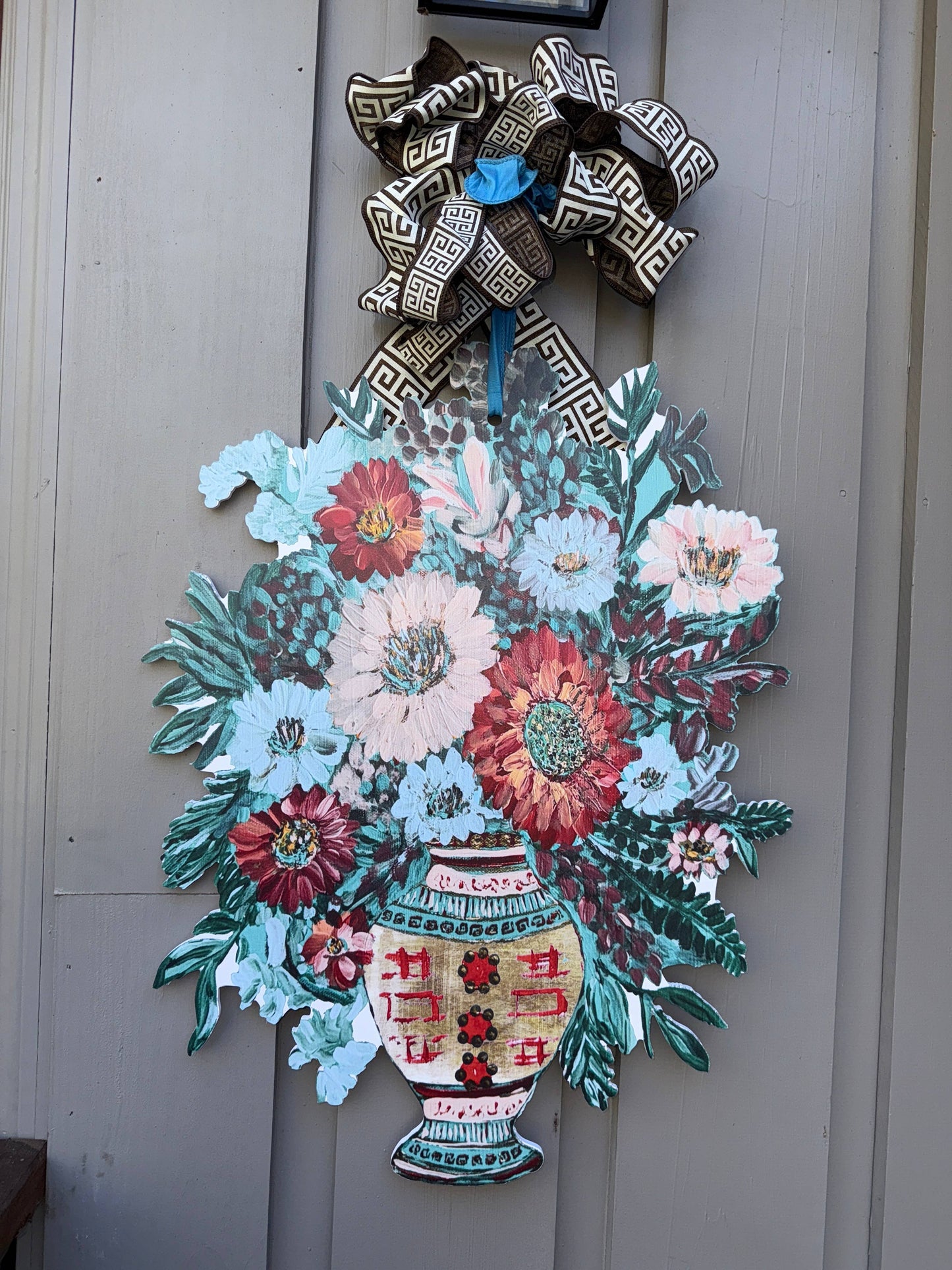 LARGE Designer Chinois Florals in Ginger Jar Door Hanger