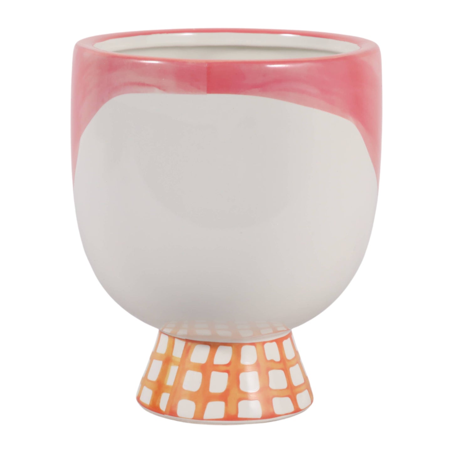 Plant Pot - Pink Ceramic Frida Face Pretty Eyelash, 7 in.
